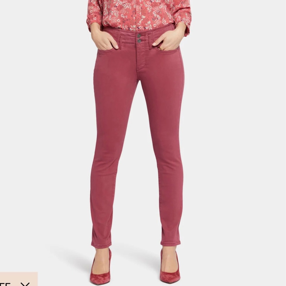 NYDJ Ami Skinny Jeans in Cranberry, S 6